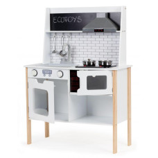 Детская деревянная кухня Ecotoys PLK537, звуковые и световые эффекты