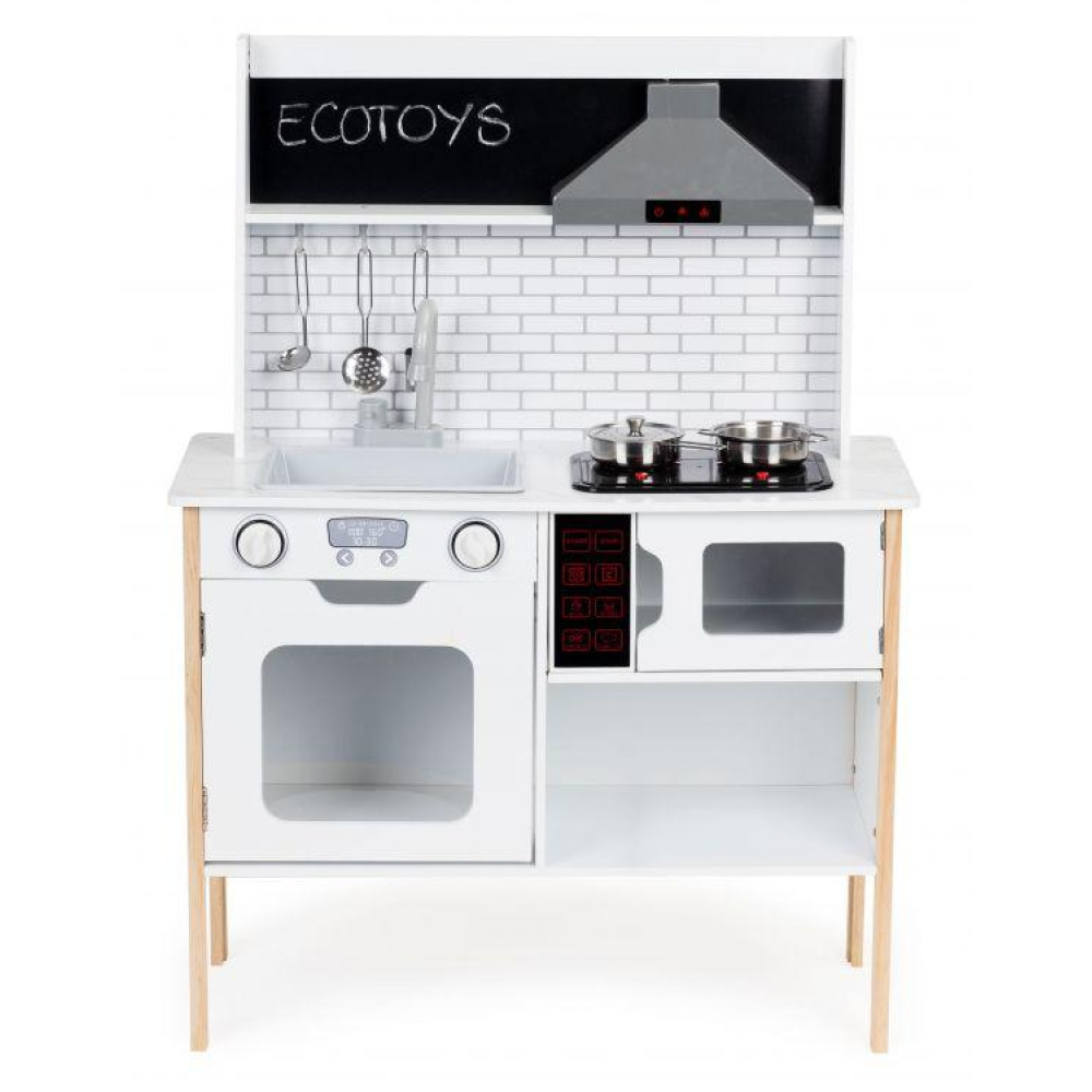 Детская деревянная кухня Ecotoys PLK537, звуковые и световые эффекты