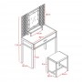 Туалетний, косметичний столик + табурет з підсвіткою AVKO ADT21 Beton