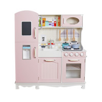 Детская кухня деревянная игровые AVKO Лиана Pink, звуковые и световые эффекты