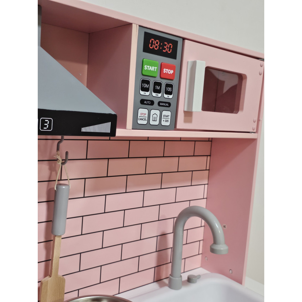 Детская деревянная кухня AVKO Модена Pink, звуковые и световые эффекты