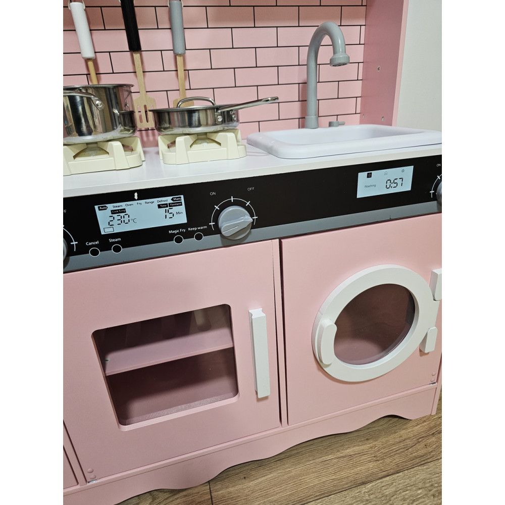 Детская деревянная кухня AVKO Модена Pink, звуковые и световые эффекты