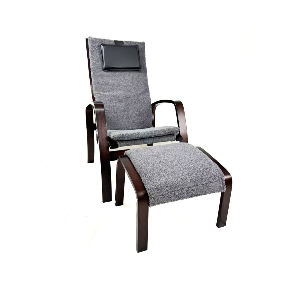Кресло для отдыха с подставкой Avko ARC011 Walnut Grey