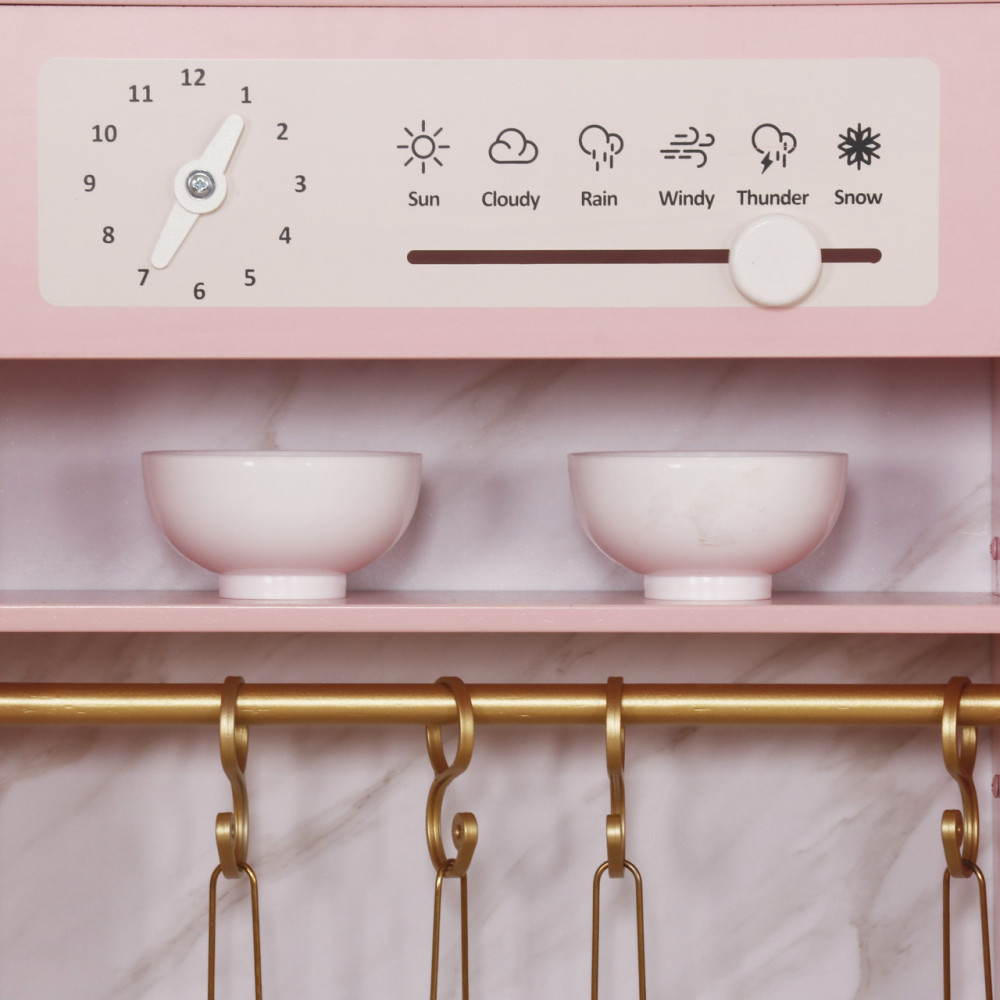 Детская кухня деревянная игровая AVKO Равенна Pink, звуковые и световые эффекты