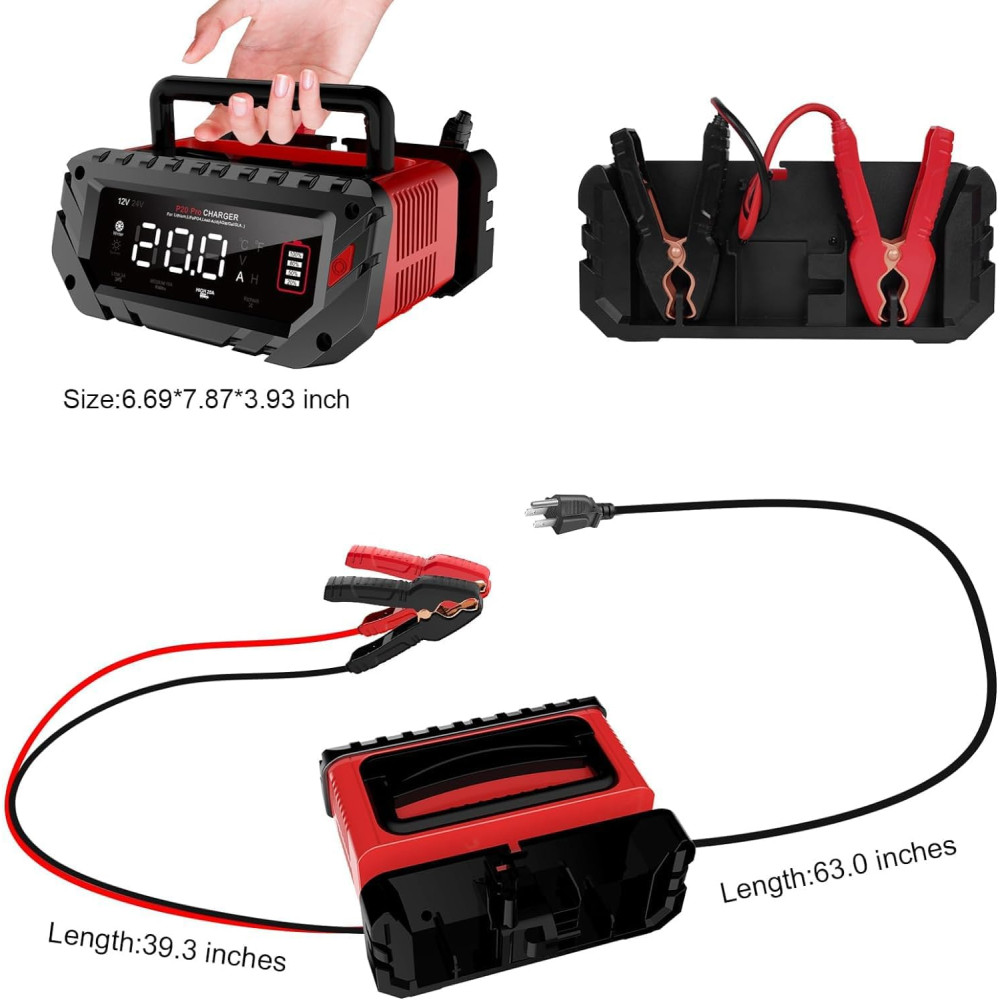Зарядное интеллектуальное устройство 20 А 12V20A/24V10A для кислотных, гелевых аккумуляторов