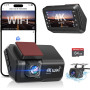 Двухканальный видеорегистратор Otovoda Передняя и задняя камера 4K+1080P WiFi с приложением
