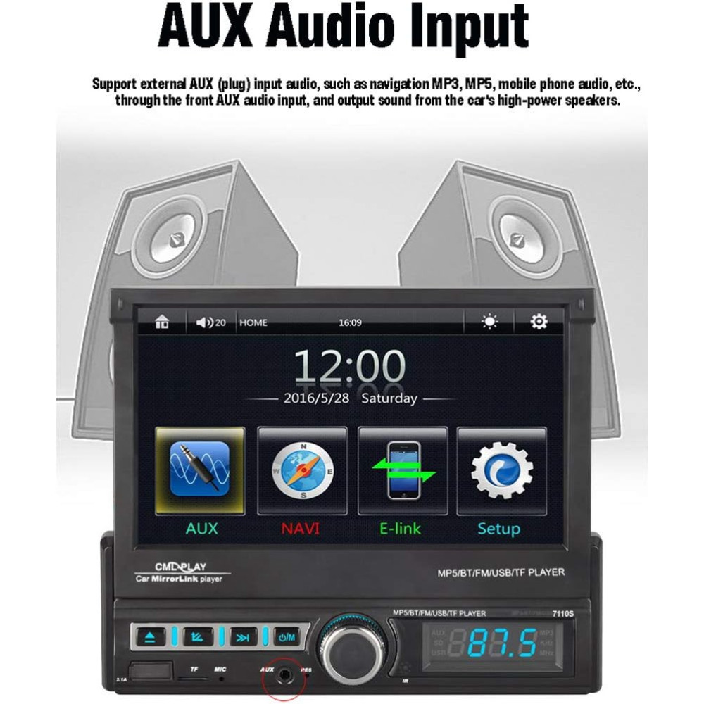 АвтоМагнитола LUOAN (Pioneer) 7110S с выдвижным экраном + Камера заднего вида
