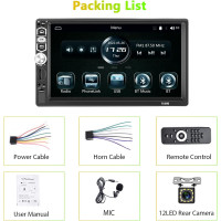 Автомагнитола 7" MP5 Bluetooth-плеер с камерой заднего вида Hikity sh3am5hi 7039B