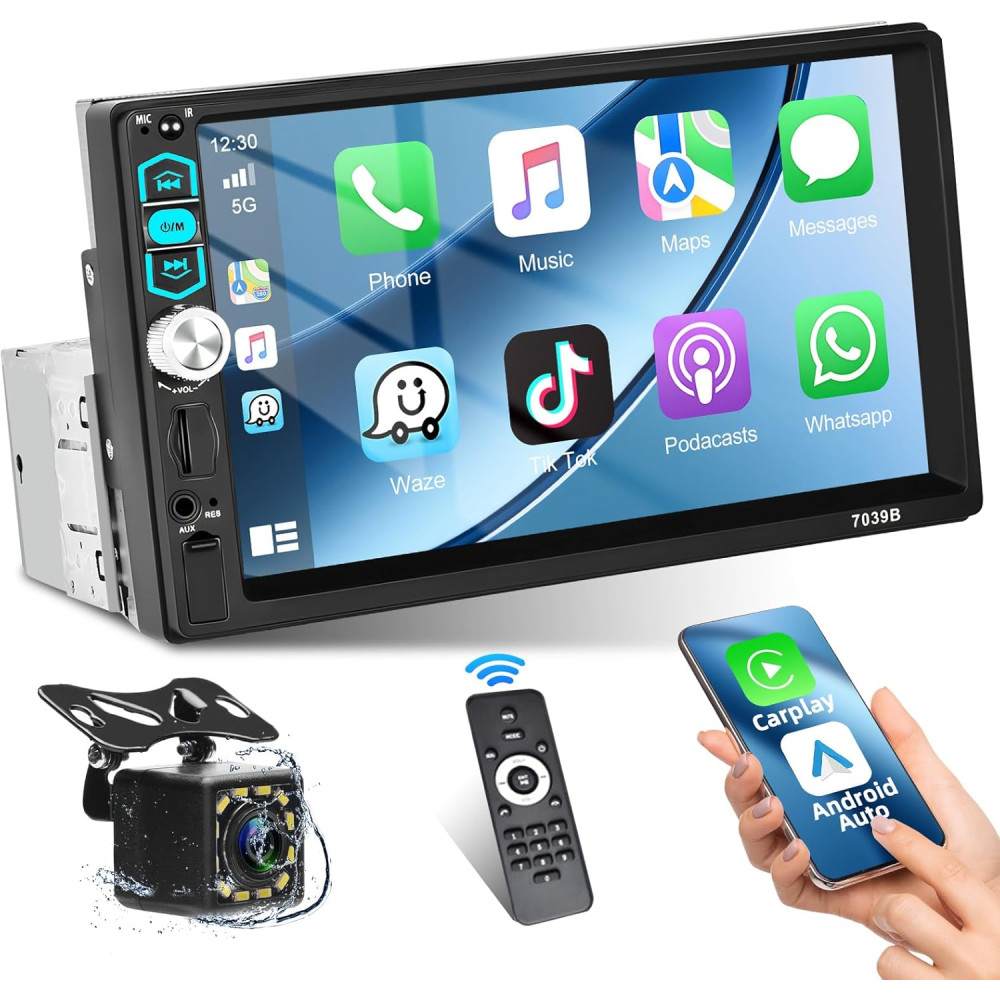 Автомагнитола 7" MP5 Bluetooth-плеер с камерой заднего вида Hikity sh3am5hi 7039B