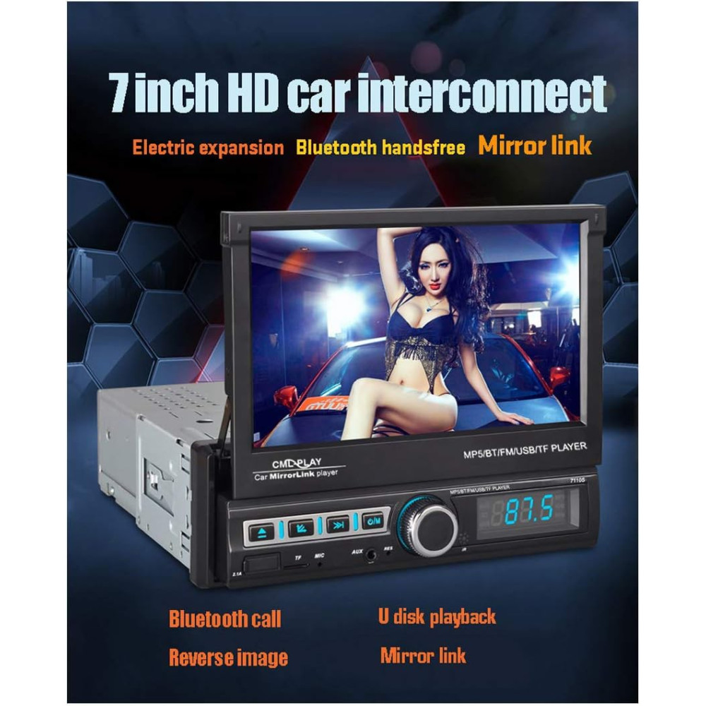 АвтоМагнитола LUOAN (Pioneer) 7110S с выдвижным экраном + Камера заднего вида