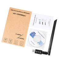 Антенна 1200 Мбит/с USB-адаптер Wi-Fi для ПК, двухдиапазонный приемник 2.4G/5.8G2