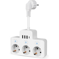 Удлинитель питания 7 в 1 с 3 USB-розетками, портом  TYPE C и 3 розетками
