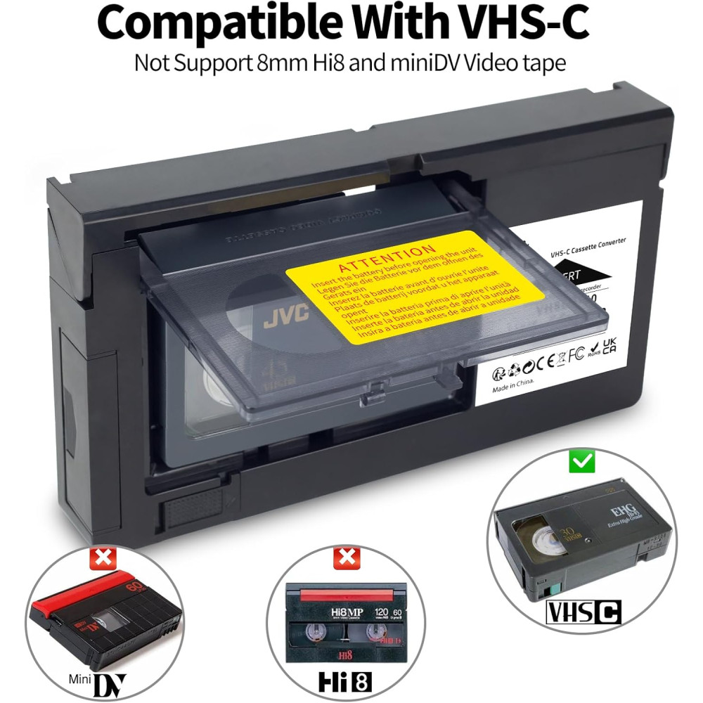 Переходник Tangxi для кассет S VHS C/S VHS (видеоконвертер, моторизированная кассета, 6 мм)