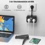 Подовжувач живлення USB, на 2 розетки з 3 зарядними пристроями USB