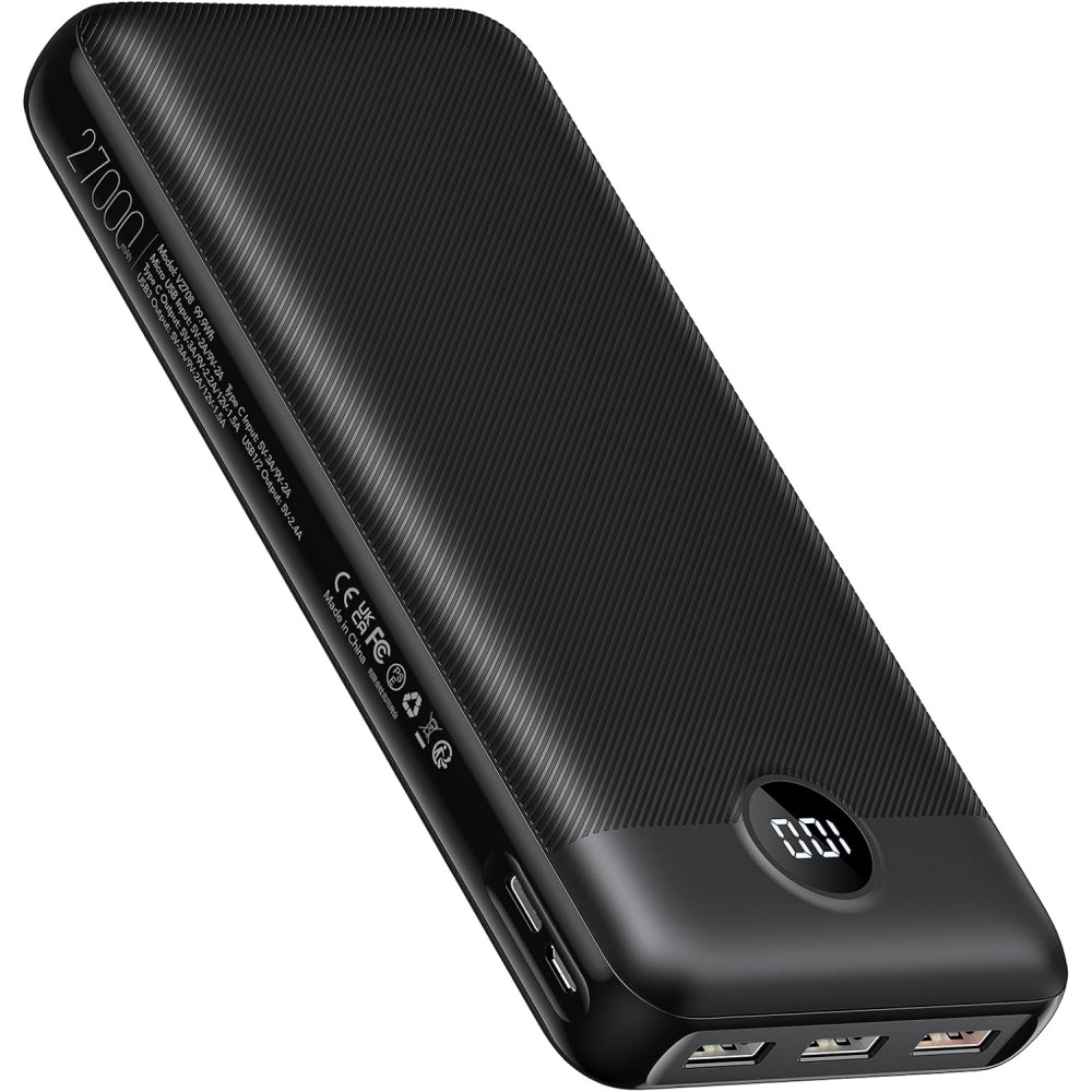 VEGER Power Bank Повербанк 27000 мАч 20 Вт быстрая зарядка, USB C, PD&QC 3.0