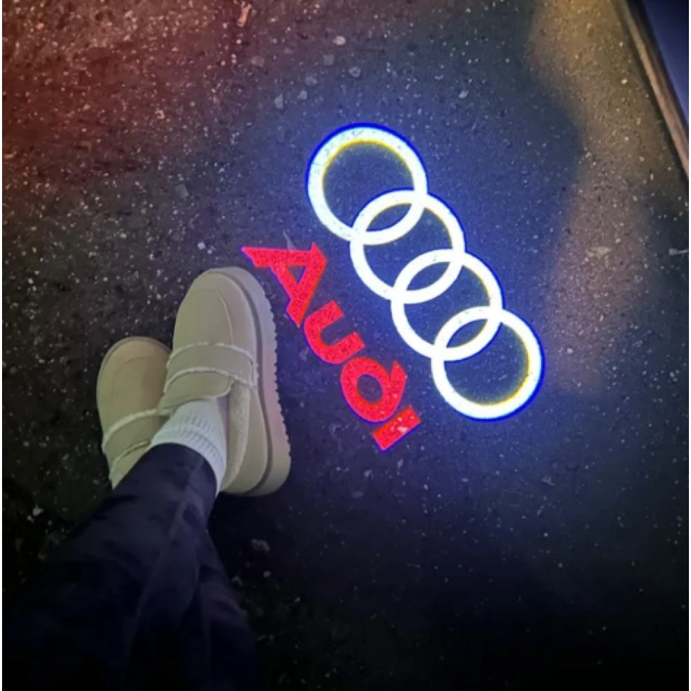 Подсветка дверей авто с логотипом Audi 4 шт (на 4 двери)