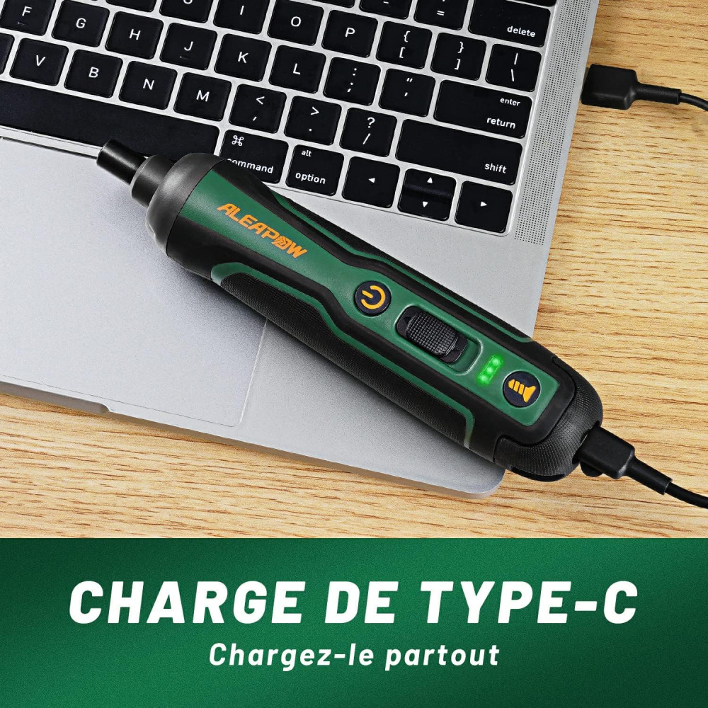 Аккумуляторная отвертка ALEAPOW модель O1 Pro, 3,6 В 5 Нм + 20 бит в комплекте, TYPE-C