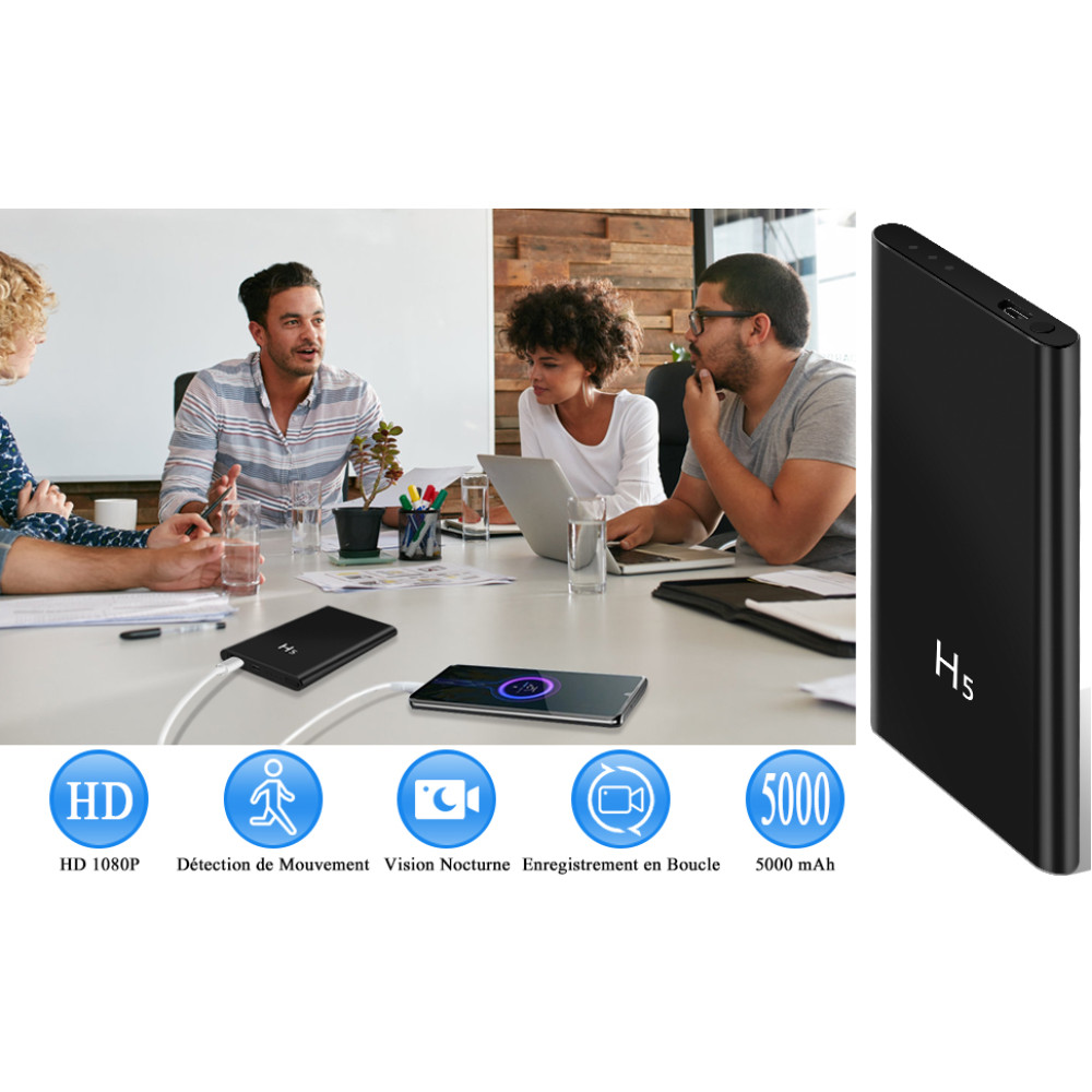 Power Bank 5000 мАч с мини камерой наблюдения LXMIMI H5 с ночным видением HD 1080P
