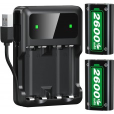 Зарядна станція BEBONCOOL для двох акумуляторних батарей ємністю 2600 mAh для геймпада  консолі 