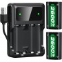 Зарядна станція BEBONCOOL для двох акумуляторних батарей ємністю 2600 mAh для геймпада  консолі 