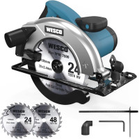 Циркулярна пила WESCO 1400 Вт, 4800 об./хв, 24T/48T, 185 мм