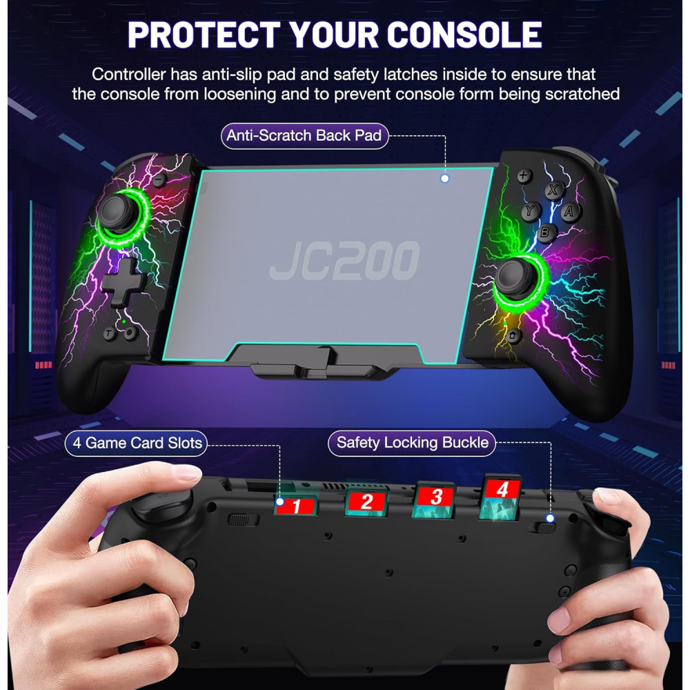 Геймпад беспроводной Gammeefy JC200 с эффектом Холла для Nintendo Switch и Switch OLED