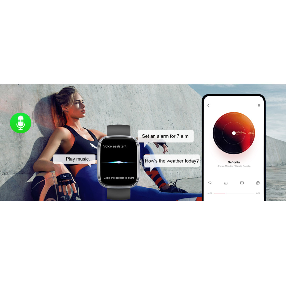 Умные смарт часы UAUE T60 1,91-дюйма, 110 спорт. режимов, для iOS/Android