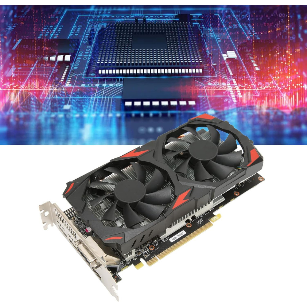 Игровая видеокарта RX 580, два вентилятора 256 бит 8 ГБ GDDR5, 16x PCI Express 3.0