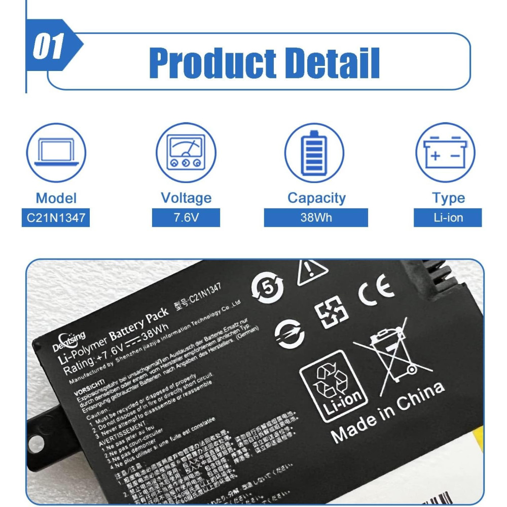Аккумуляторная батарея Dentsing C21N1347 для ноутбука Asus C21N1347 | X554L | X555L | X555LB | X555LN | X555 | X555LD | X555LP
