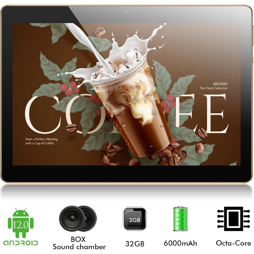 Планшет Padgene 10,1 дюйм на Android 12 со слотом для двух SIM, 2GB RAM+32 ROM