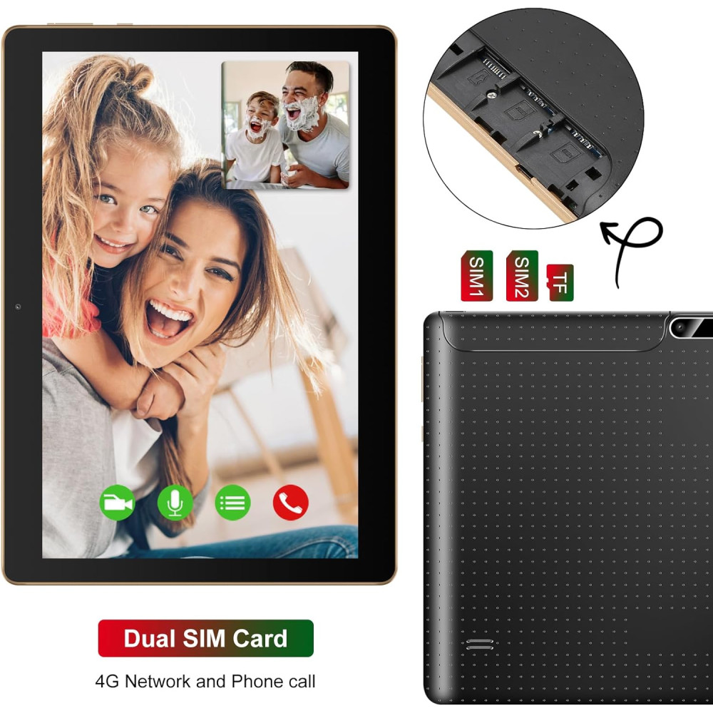Планшет Padgene 10,1 дюйм на Android 12 со слотом для двух SIM, 2GB RAM+32 ROM