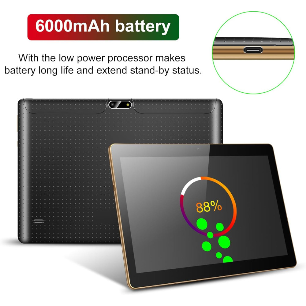 Планшет Padgene 10,1 дюйм на Android 12 со слотом для двух SIM, 2GB RAM+32 ROM