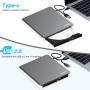 Внешний CD/DVD-привод BUNUD слот для карт SD/TF, 2 порта USB и micro USB.