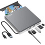 Внешний CD/DVD-привод BUNUD слот для карт SD/TF, 2 порта USB и micro USB.