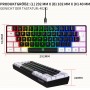 Маленька компактна клавіатура Snpurdiri 60% з RGB-підсвічуванням для ПК, Mac, ігор, 61 клавіша