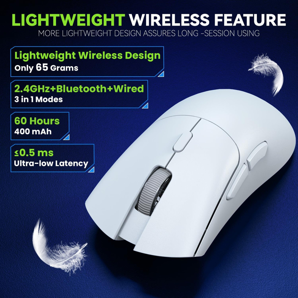 Беспроводная игровая мышь KM-5 WolfLawS, Bluetooth-мышка, от 1200  до 3600 DPI 