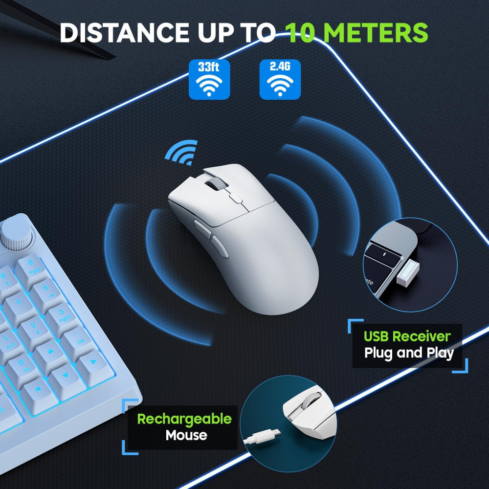 Беспроводная игровая мышь KM-5 WolfLawS, Bluetooth-мышка, от 1200  до 3600 DPI 