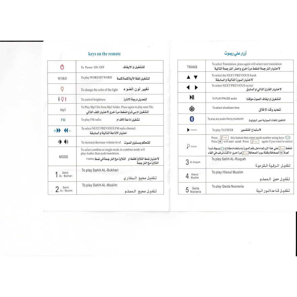 Динамик Корана с сенсорной лампой SQ-112., Bluetooth, Quran Speaker, MP3 и FM-радио