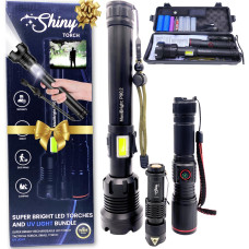 Набор из 3 аккумуляторных фонарей MaxiBright P90.2+ FocusLite Pro P20+ UV Mini, с функцией Power Bank
